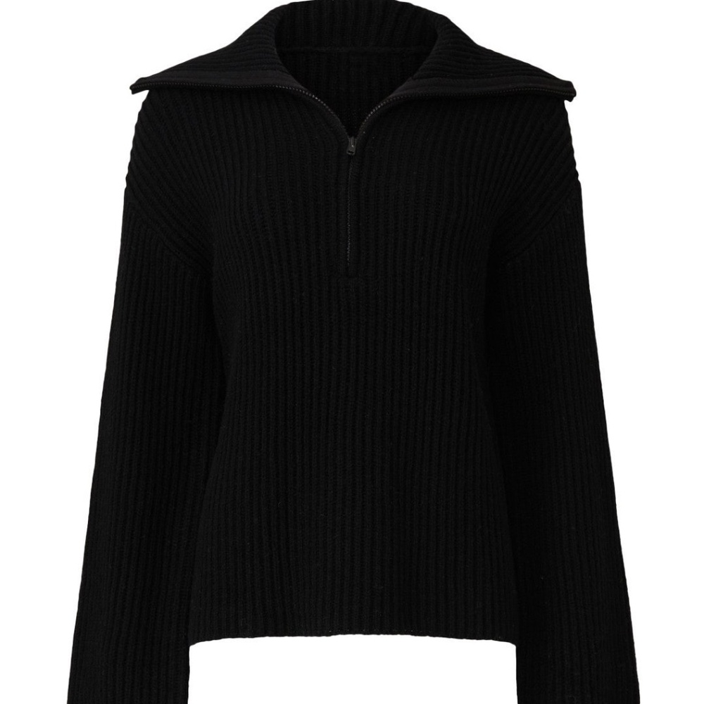 Sweet Baby Jamie Black Half Zip Sweater, M - Picture 3 of 10